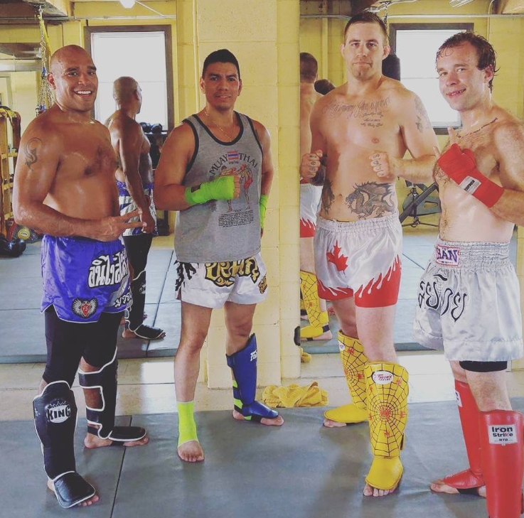 Glory Muay Thai practitioners together after training
